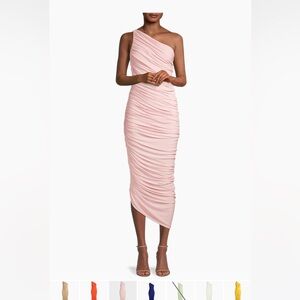 Norma Kamali ruched dress in pink size small